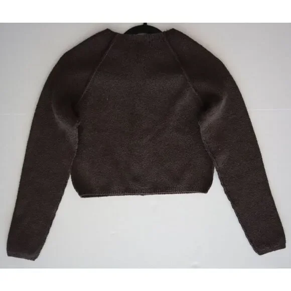 Free People OB2127408 Women's Sz XS Chocolate Brown Sydney Shrunken Cardigan - Picture 7 of 8